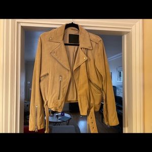 ALLSAINTS PLAIT BALFERN SUEDE BIKER JACKET